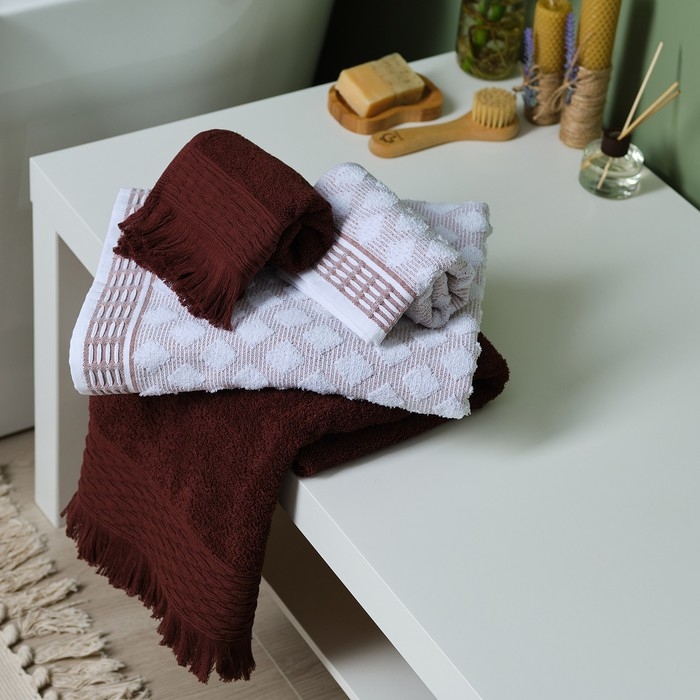 Полотенце махровое Love Life &laquo;Аморе&raquo; 50х90 см, коричневый, 100% хл, 450 гр/м2