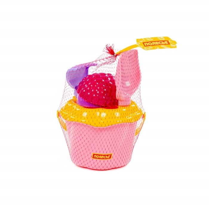 Песочный набор №662: ведро-цветок среднее, сито-цветок среднее, лопатка, грабельки, 2 формочки, цвета МИКС