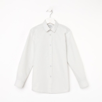 Школьная рубашка для мальчика, цвет серый, рост 128 см