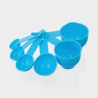 Набор мерных ёмкостей &laquo;Маэстро&raquo;, 7 предметов: стакан 500 мл, ложки, цвет голубой
