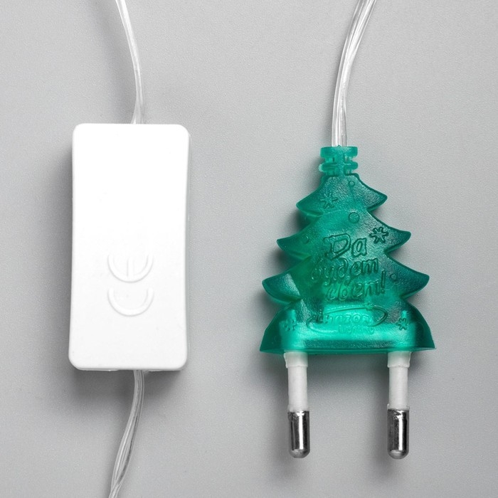 Гирлянда «Нить» 5 м с насадками «Ёжики», IP20, прозрачная нить, 20 LED, свечение мульти (RG/RB), мигание, 220 В Гирлянда «Нить» 5 м с насадками «Ёжики», IP20, прозрачная нить, 20 LED, свечение мульти (RG/RB), мигание, 220 В