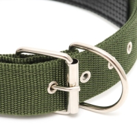 Ошейник "Комфорт" комбинированный (полиэстер, искус. кожа), 70 х 4 см, ОШ 48-58 см, тёмно-зел Ошейник "Комфорт" комбинированный (полиэстер, искус. кожа), 70 х 4 см, ОШ 48-58 см, тёмно-зел