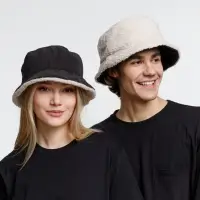 Панама Bucket двусторонняя, темно-серая с бежевым, размер S/M