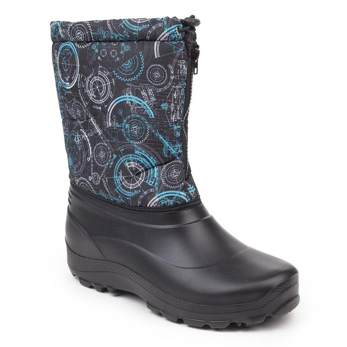 Сноубутсы подростковые, цвет чёрный, размер 40-41