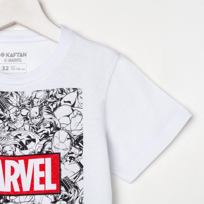 Футболка детская Мстители, рост 98-104, белый