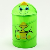 Корзина для хранения игрушек &laquo;Динозаврик&raquo; с ручками и крышкой, 55 х 33 х 33 см, зелёная