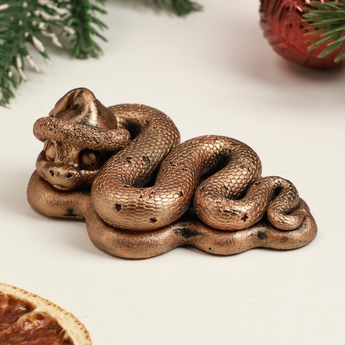 Новый год. Символ 2025. Фигура Новый год. Символ 2025. Фигура "Змея в колпаке" бронза, 8,5 х 6 х 3 см