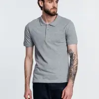 Рубашка поло мужская Adam, серый меланж, размер S