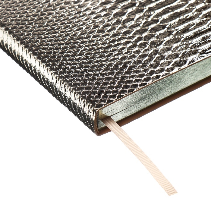 Ежедневник недатированный А6+, 160 листов ESCALADA, мягкая обложка из искусственной кожи, тиснение фольгой, ляссе, кремовый блок 70г/м2, золотой