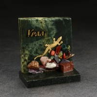 Сувенир-скол "Ящерица", с камнями, малый, микс