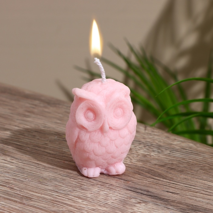 Свеча Свеча "Сова" 5х5х6 см, соевый воск МИКС