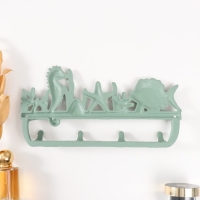 Крючки декоративные чугун "Подводный мир" зелёная патина 15х29х3 см Крючки декоративные чугун "Подводный мир" зелёная патина 15х29х3 см