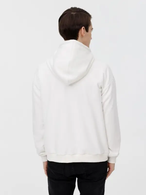 Толстовка унисекс оверсайз на молнии Zippy Terry, белая, размер XS/S