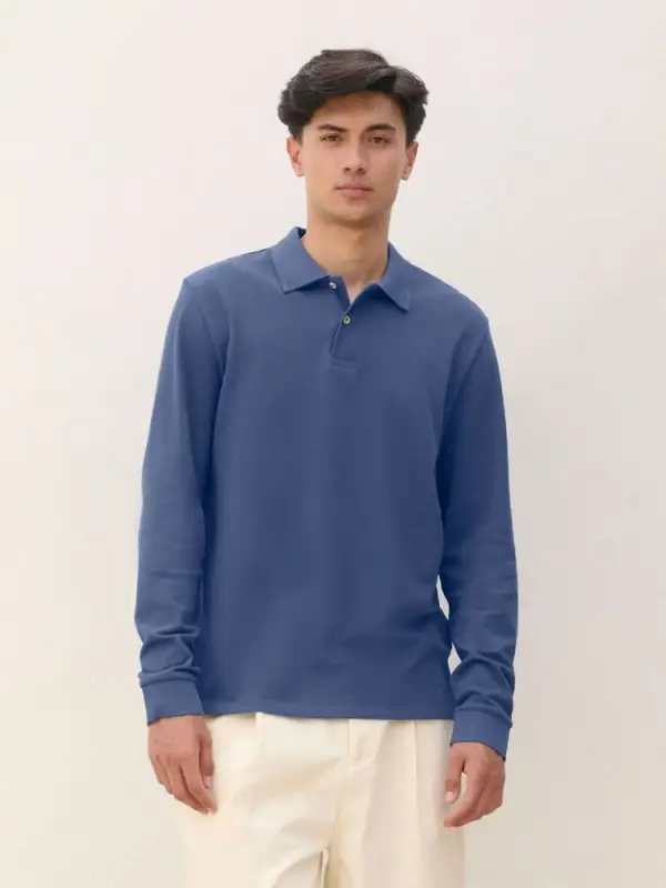 Рубашка поло унисекс с длинным рукавом Pacific LSL, серый меланж, размер XS