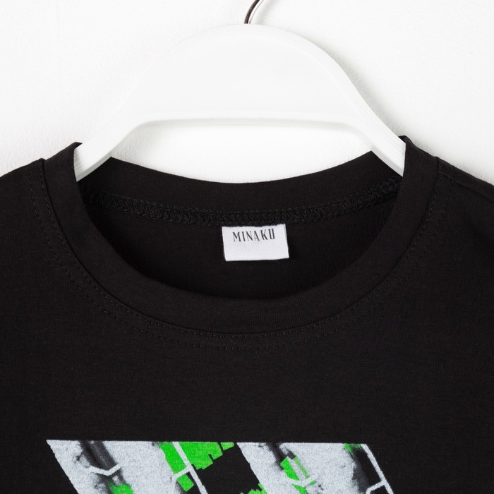 Футболка детская MINAKU Bright, цвет чёрный, рост 146 Футболка детская MINAKU Bright, цвет чёрный, рост 146