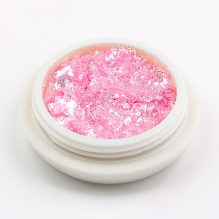 Опаловая пудра для декора ногтей, в баночке, цвет розовый Опаловая пудра для декора ногтей, в баночке, цвет розовый