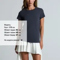 Футболка женская T-bolka Lady, темно-серая (графит), размер M