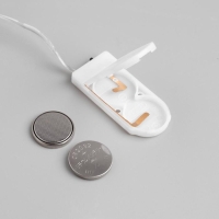 Гирлянда «Нить» 1 м роса, IP20, серебристая нить, 10 LED, батарейки CR2032х2 (в комплекте), свечение тёплое белое Гирлянда «Нить» 1 м роса, IP20, серебристая нить, 10 LED, батарейки CR2032х2 (в комплекте), свечение тёплое белое