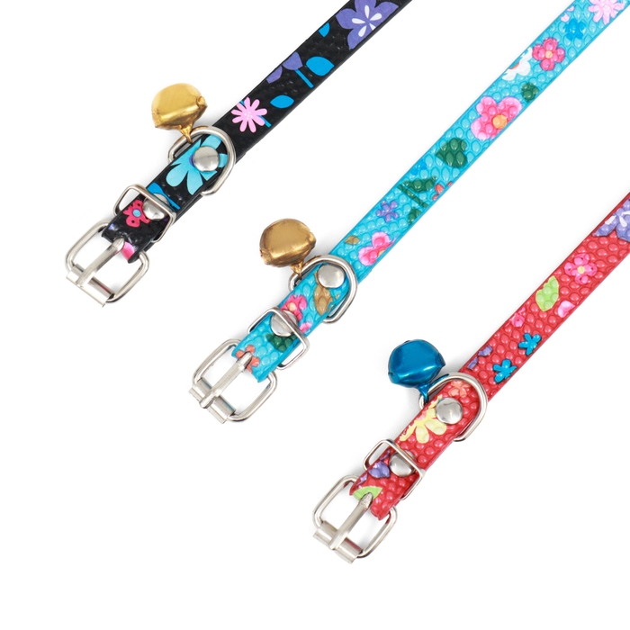 Ошейник рельефный с цветочным принтом, 30 х 1 см, микс цветов Ошейник рельефный с цветочным принтом, 30 х 1 см, микс цветов