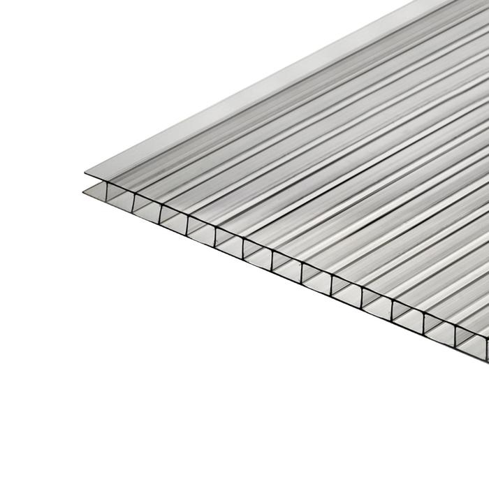 Сотовый поликарбонат 4 мм, 2.1 × 6 м, УФ, прозрачный Сотовый поликарбонат 4 мм, 2.1 × 6 м, УФ, прозрачный