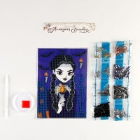 Алмазная мозаика на хеллоуин с частичным заполнением на холсте &laquo;Девочка с косичками&raquo;, 15 х 21 см