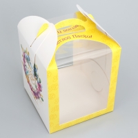 Коробка под торт, кондитерская упаковка, &laquo;Пасха&raquo;, 15 х 15 х 18 см