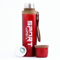 Термос, 550 мл, Гильза "Мастер К. Спорт",  с кружкой, сохраняет тепло 10 ч, 7 х 28 см, красный 50899