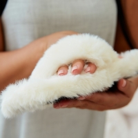 Тапочки женские с открытым носом размер 40, цвет молочный Тапочки женские с открытым носом размер 40, цвет молочный