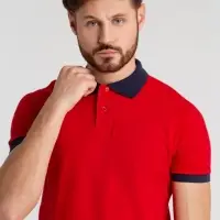 Рубашка поло Prince 190, красная с темно-синим, размер XXL