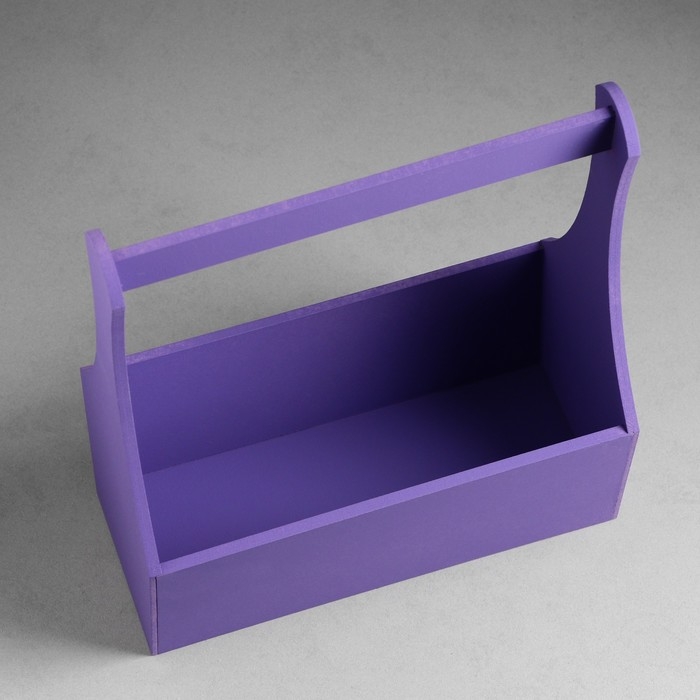 Кашпо деревянное "Виллиан Лонг", с ручкой, 25&times;12,5&times;10(28) см Фиолетовый