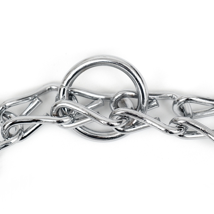 Ошейник - удавка с табличкой под гравировку, плетённый, 60 см, толщина проволоки 3 мм Ошейник - удавка с табличкой под гравировку, плетённый, 60 см, толщина проволоки 3 мм