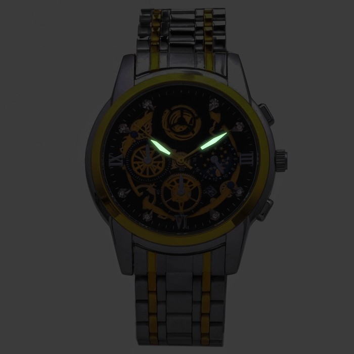 Часы наручные кварцевые мужские, d-4.2 см, ремешок l-26 см, 3 АТМ, светящиеся Часы наручные кварцевые мужские, d-4.2 см, ремешок l-26 см, 3 АТМ, светящиеся