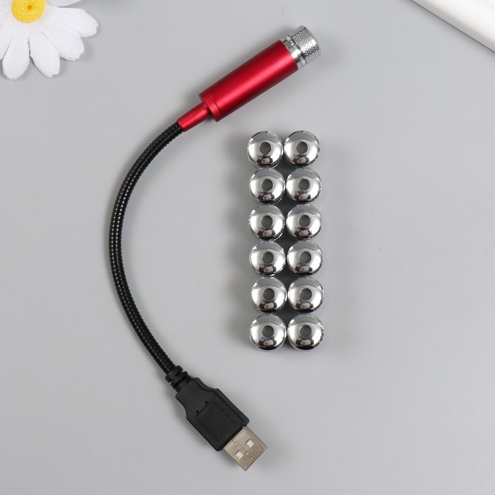 Указка лазерная 12 + 1 насадки от USB 10х14,5 см Указка лазерная 12 + 1 насадки от USB 10х14,5 см