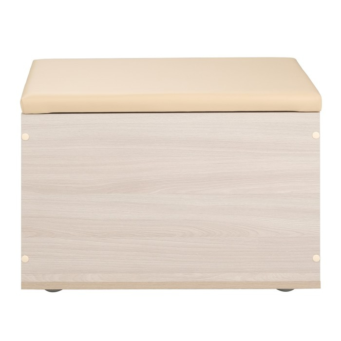 Пуф Герда, 600х355х432, Ясень шимо светлый/Экокожа бежевая