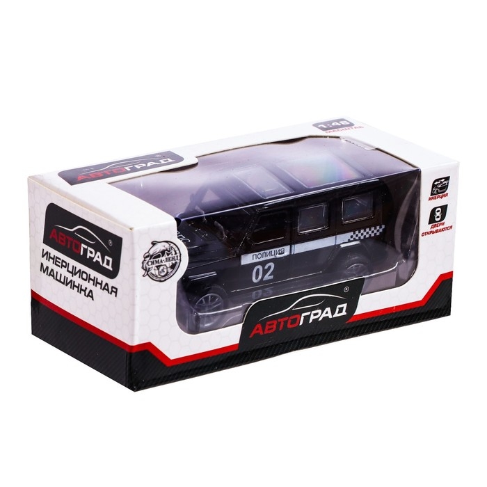 Машина металлическая &laquo;Полиция&raquo;, 1:48, инерция, открываются двери, цвет чёрный
