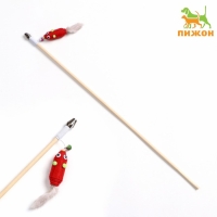 Дразнилка - удочка "Мышь из фетра с норковым хвостиком" на деревянной палочке, микс цветов Дразнилка - удочка "Мышь из фетра с норковым хвостиком" на деревянной палочке, микс цветов