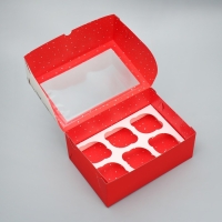 Коробка для капкейков складная с двусторонним нанесением «С Новым годом», 25 х 17 х 10 см, Новый год Коробка для капкейков складная с двусторонним нанесением «С Новым годом», 25 х 17 х 10 см, Новый год