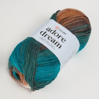 Пряжа "Adore Dream" 100% акрил антипиллинг 280м/100г (1055 бирюза-какао) Пряжа "Adore Dream" 100% акрил антипиллинг 280м/100г (1055 бирюза-какао)