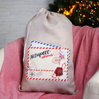 Новогодний мешок Деда Мороза «Экспресс-почта» холщовый, 40 × 60 см. Новогодний мешок Деда Мороза «Экспресс-почта» холщовый, 40 × 60 см.