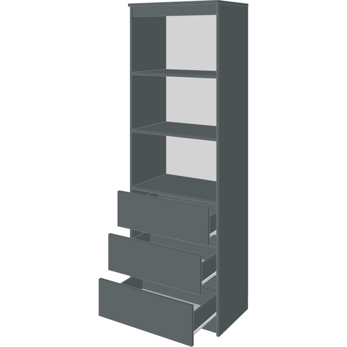 Стеллаж Мадера, 604х370х1800, Графит