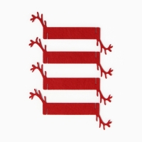 Новый год. Набор декоративных колец для салфеток "Олень" цвет бордо, 4шт 15*5см, 100%п/э фетр