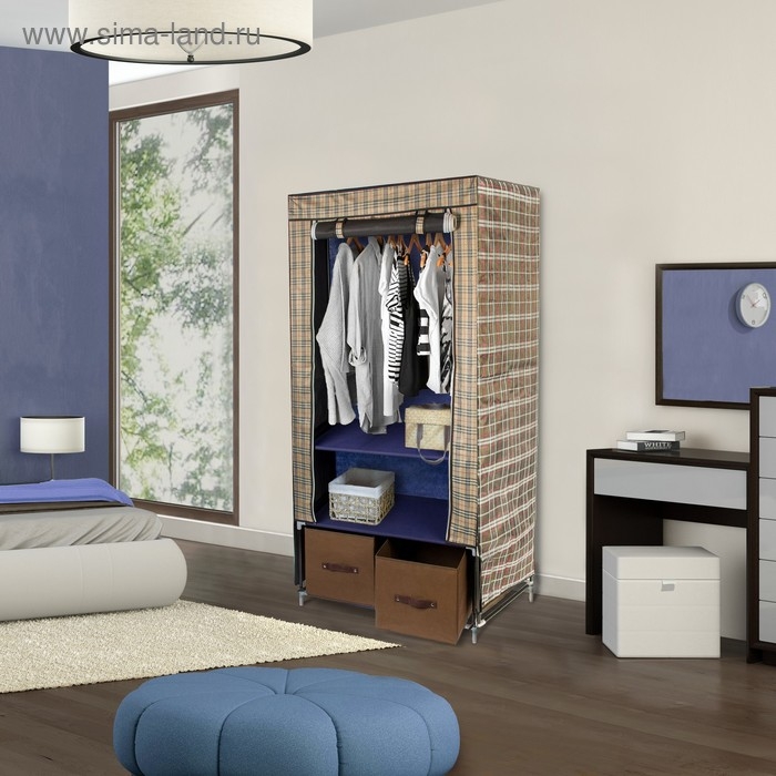 Шкаф для одежды и обуви, 73&times;49&times;176 см, 2 ящика, цвет МИКС