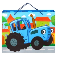 Пакет ламинированный горизонтальный, 40 х 31 х 11.5 см, Синий трактор