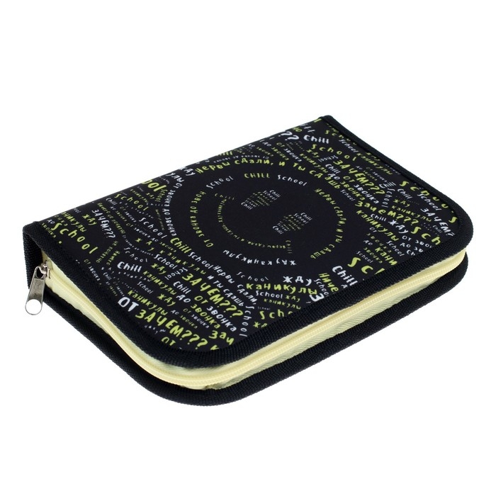 Пенал 3 секции, вкладка внутри, 140 х 210 х 40 мм, тканевый, Calligrata TOP Block School Пенал 3 секции, вкладка внутри, 140 х 210 х 40 мм, тканевый, Calligrata TOP Block School