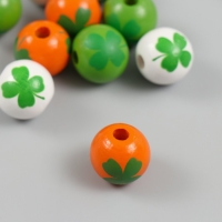 Бусины для творчества дерево "Клевер на шариках" набор 10 шт d=1,6 см Бусины для творчества дерево "Клевер на шариках" набор 10 шт d=1,6 см
