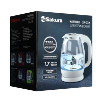 Чайник электрический Sakura SA-2715R, стекло, 1.7 л, 2200 Вт, красный Чайник электрический Sakura SA-2715R, стекло, 1.7 л, 2200 Вт, красный