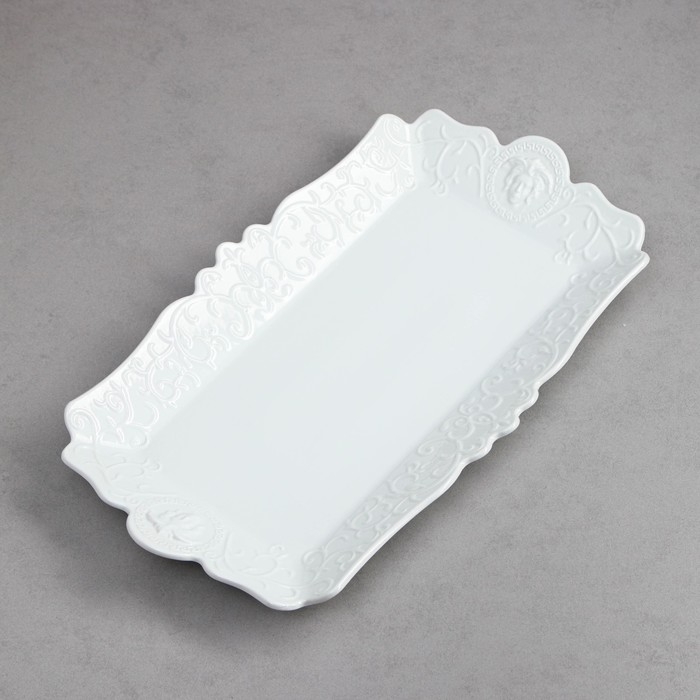 Блюдо Veronica Rectangular, белое, фарфор, Иран Блюдо Veronica Rectangular, белое, фарфор, Иран