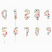 Шар фольгированный 5" «Набор цифр от 0 до 9 на палочке», белый Шар фольгированный 5" «Набор цифр от 0 до 9 на палочке», белый