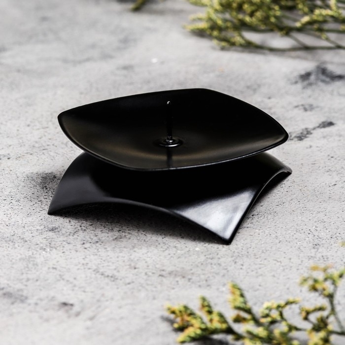 Подсвечник Подсвечник "Кварта Н" металл на 1 свечу, 9,5х3 см, черный