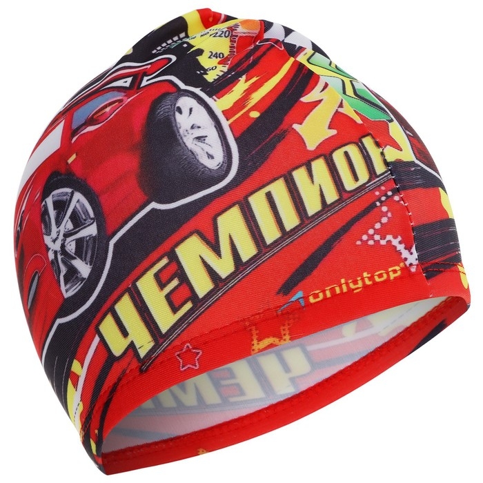 Шапочка для плавания детская ONLYTOP &laquo;Чемпион&raquo;, тканевая, обхват 46-52 см